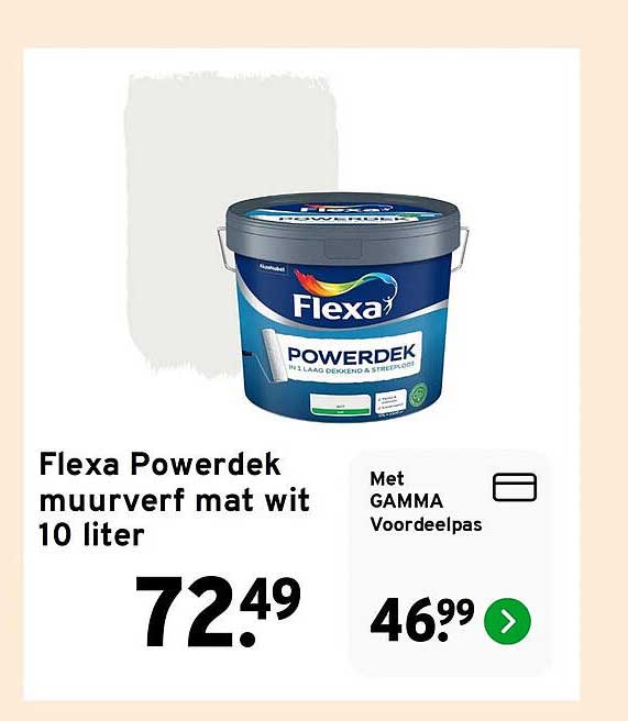 Flexa Powerdek muurverf mat wit 10 liter
