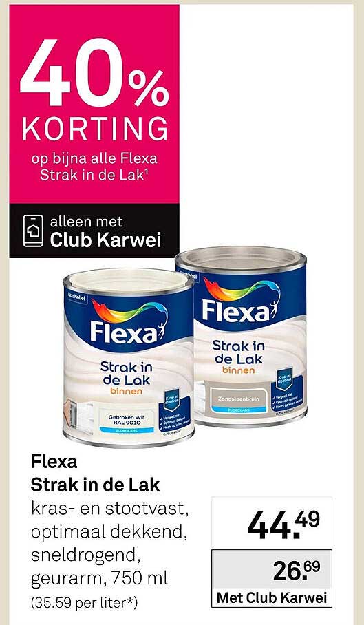 Flexa Strak in de Lak 40% korting