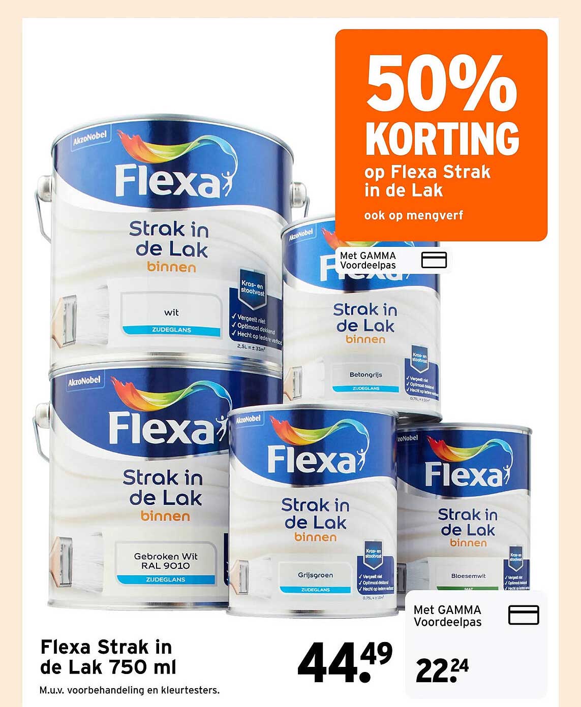 Flexa Strak in de Lak 750 ml 50% KORTING op Flexa Strak in de Lak ook op mengverf
