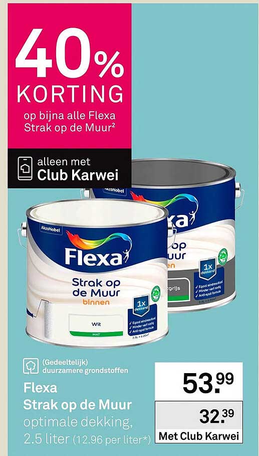 Flexa Strak op de Muur optimale dekking, 2.5 liter