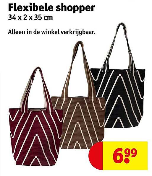 Flexibele shopper 34 x 2 x 35 cm Alleen in de winkel verkrijgbaar.