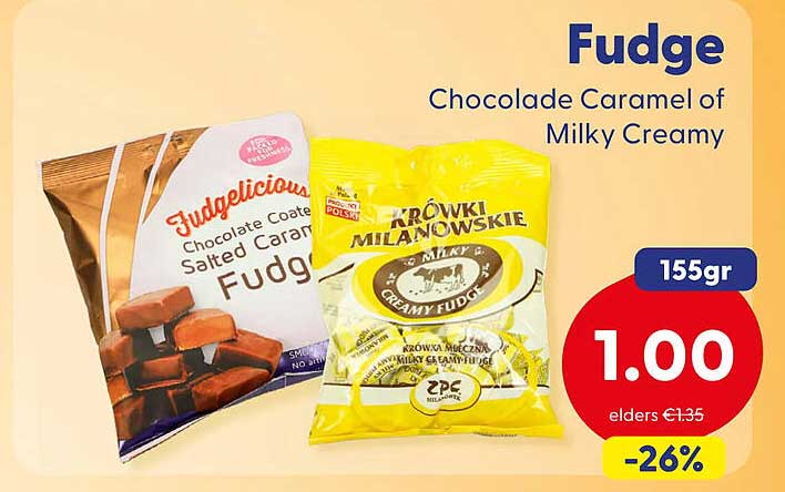 Fudge Chocolade Caramel of Milky Creamy