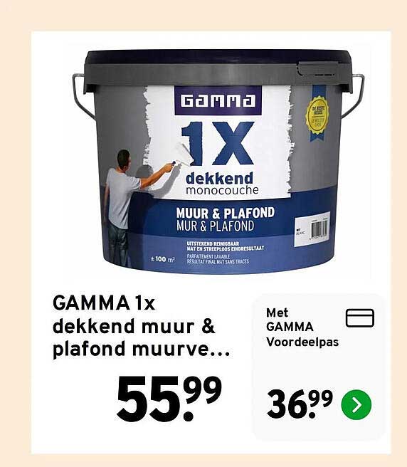 GAMMA 1x dekkend muur & plafond muurverf