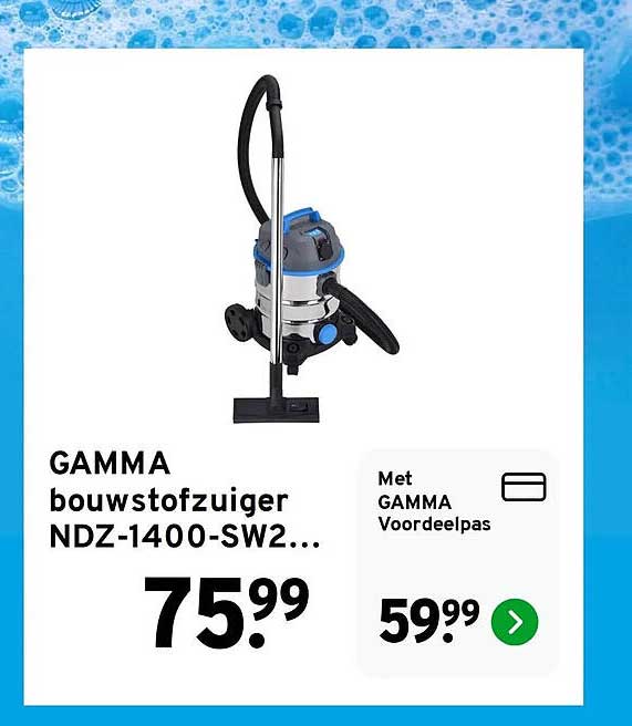GAMMA bouwstofzuiger NDZ-1400-SW2...