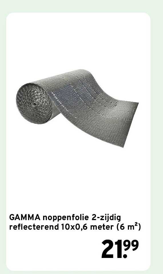 GAMMA noppenfolie 2-zijdig reflecterend 10x0,6 meter (6 m²)