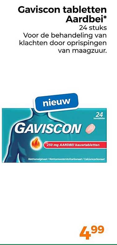 Gaviscon tabletten Aardbei* 24 stuks