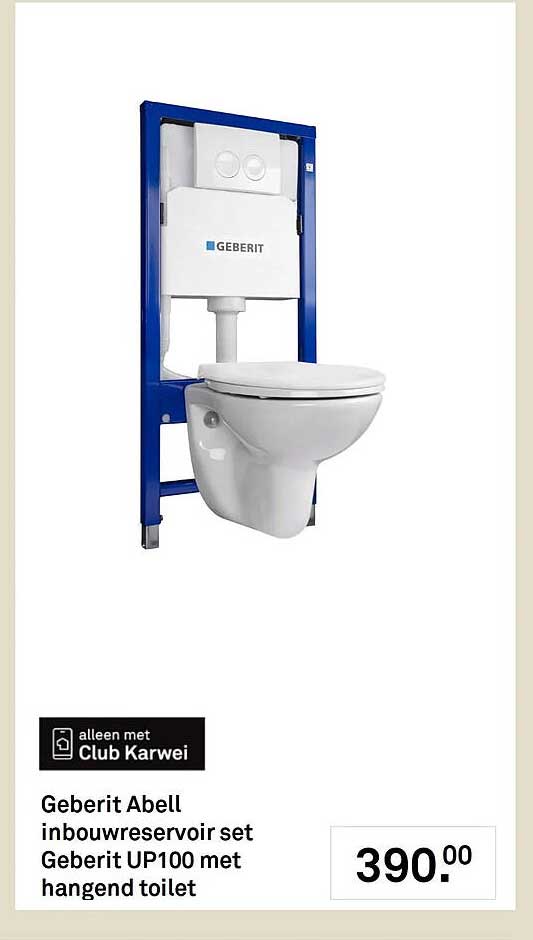Geberit Abell inbouwreservoir set Geberit UP100 met hangend toilet