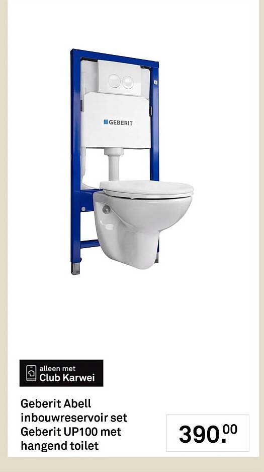 Geberit Abell inbouwreservoir set Geberit UP100 met hangend toilet