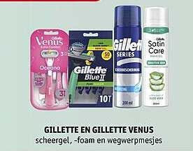 GILLETTE EN GILLETTE VENUS scheergel,-foam en wegwerpmesjes