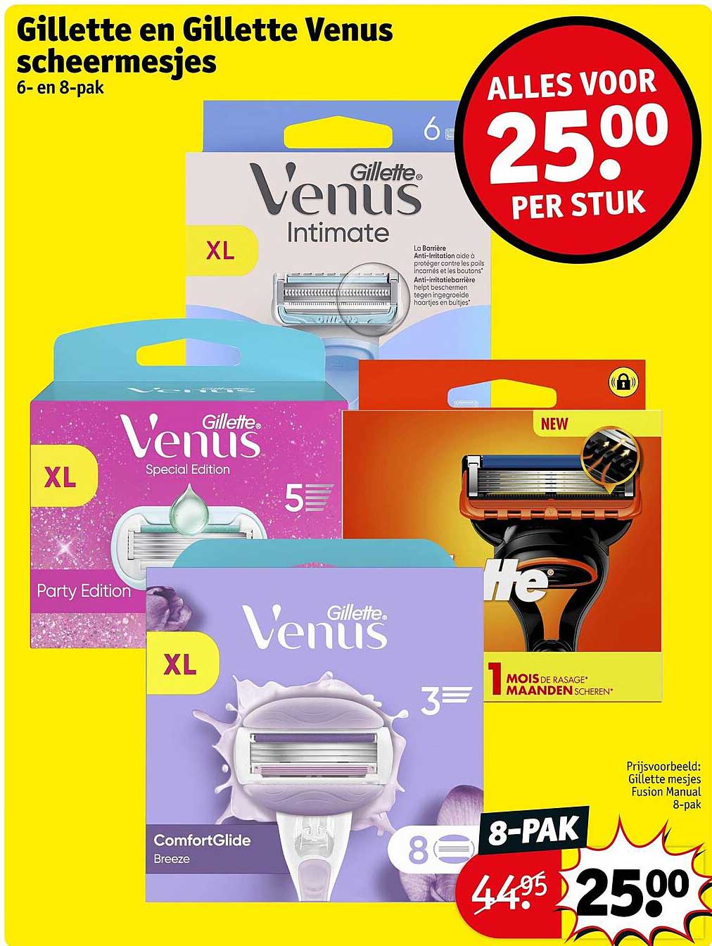 Gillette en Gillette Venus scheermesjes 6- en 8-pak