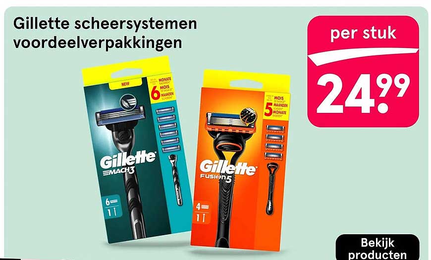Gillette scheersystemen voordeelverpakkingen