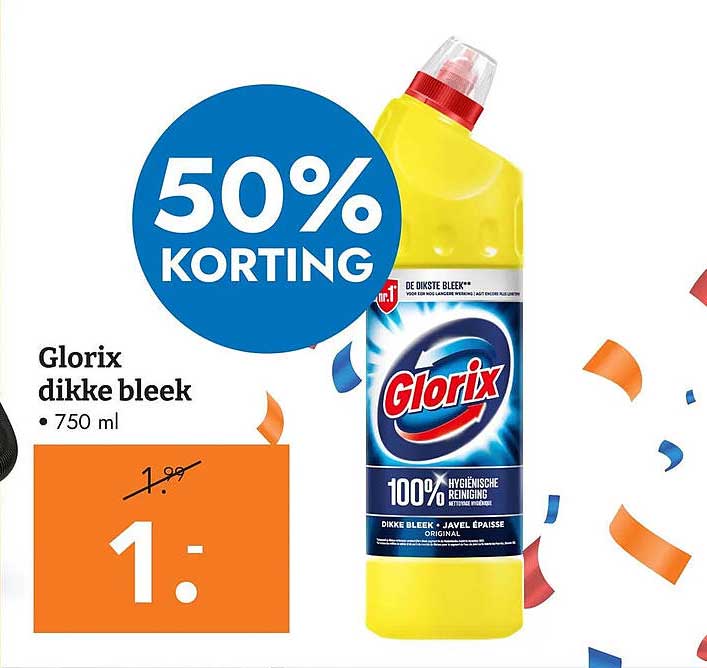 Glorix dikke bleek 750 ml 50% KORTING