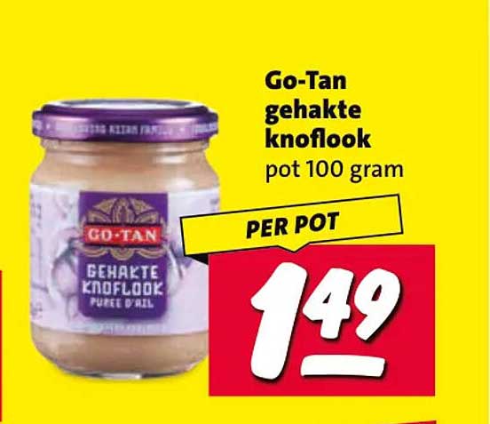 Go-Tan gehakte knoflook pot 100 gram PER POT