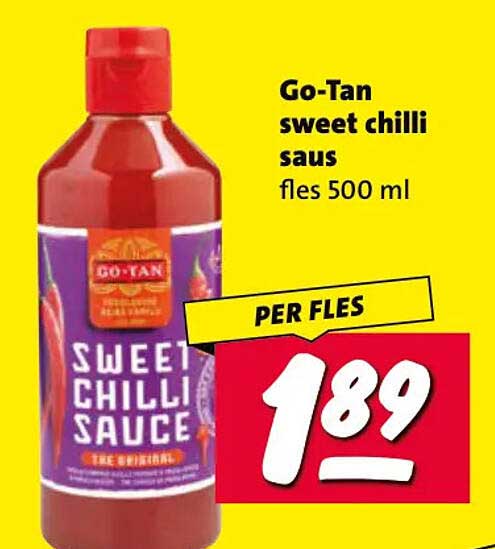Go-Tan sweet chilli saus fles 500 ml