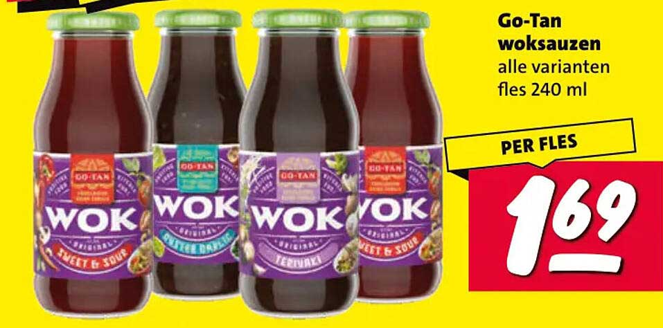 Go-Tan woksauzen alle varianten fles 240 ml PER FLES