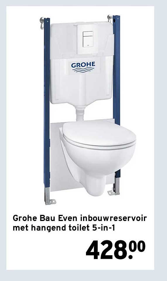 Grohe Bau Even inbouwreservoir met hangend toilet 5-in-1