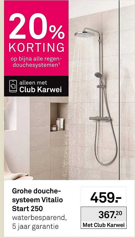 Grohe douche-systeem Vitalio Start 250 20% KORTING