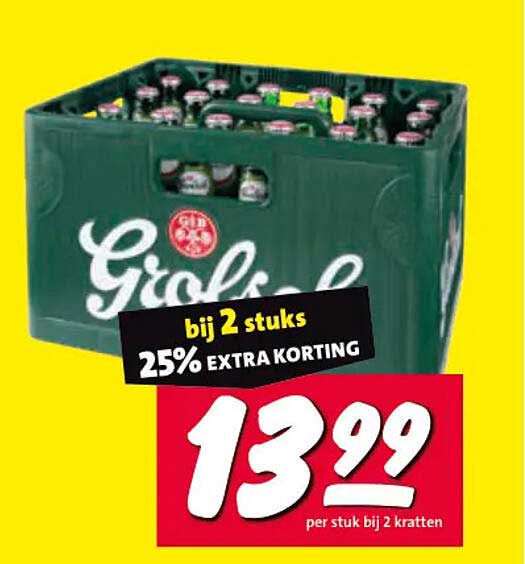 Grolsch bij 2 stuks 25% EXTRA KORTING