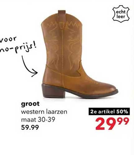 groot western laarzen maat 30-39 2e artikel 50%