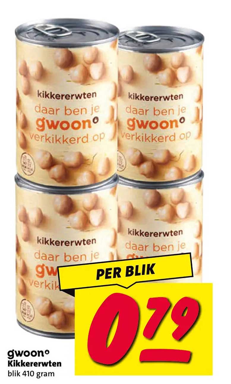 g'woon Kikkererwten blik 410 gram