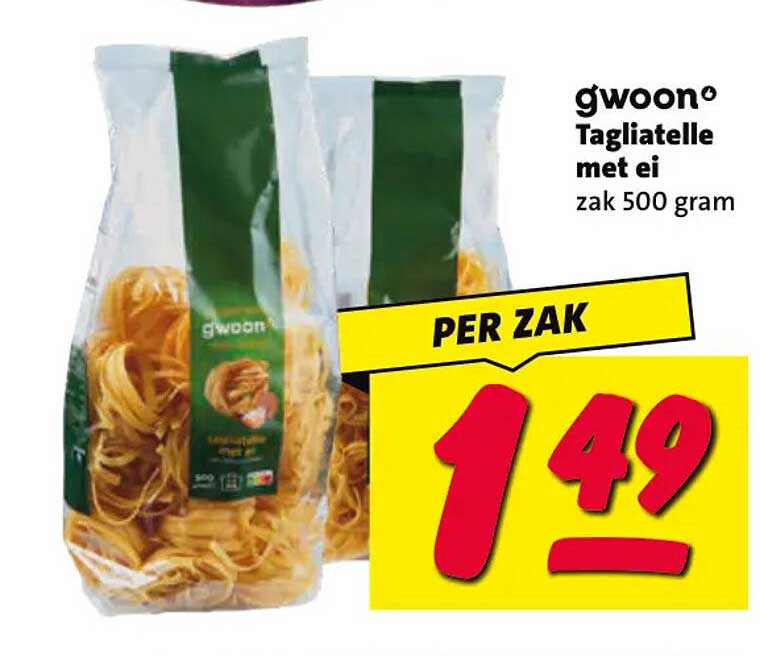 g'woon Tagliatelle met ei zak 500 gram