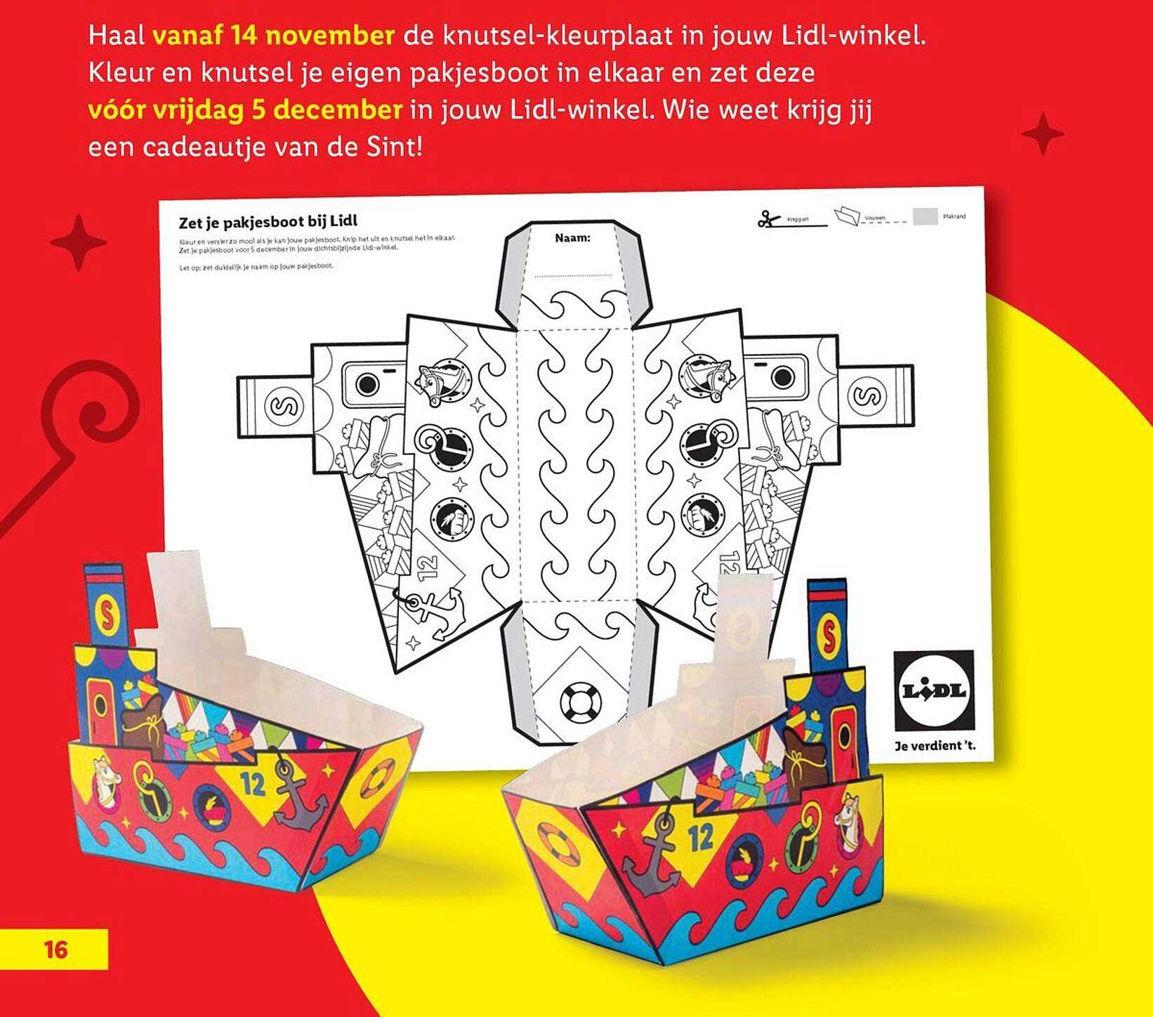 Haal vanaf 14 november de knutsel-kleurplaat in jouw Lidl-winkel