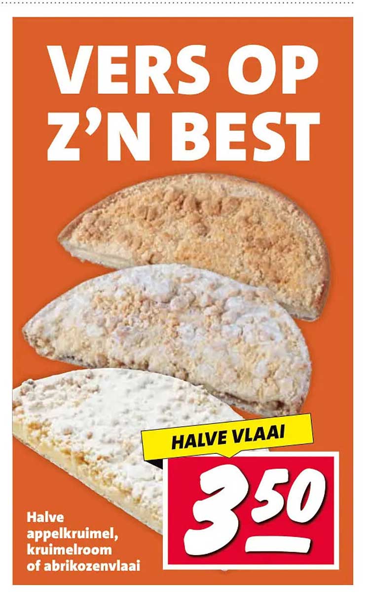 Halve appelkruimel, kruimelroom of abrikozenvlaai HALVE VLAAI