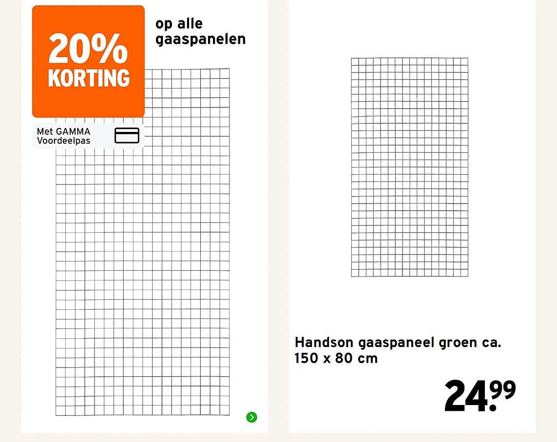 Handson gaaspaneel groen ca. 150 x 80 cm 20% KORTING