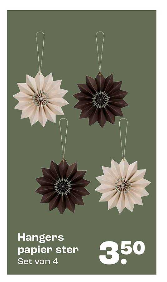 Hangers papier ster - Set van 4