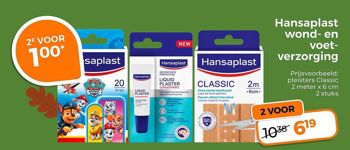 Hansaplast wond- en voet-verzorging 2 voor 100*