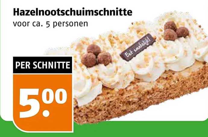 Hazelnootschuimsnitte voor ca. 5 personen PER SNITTE