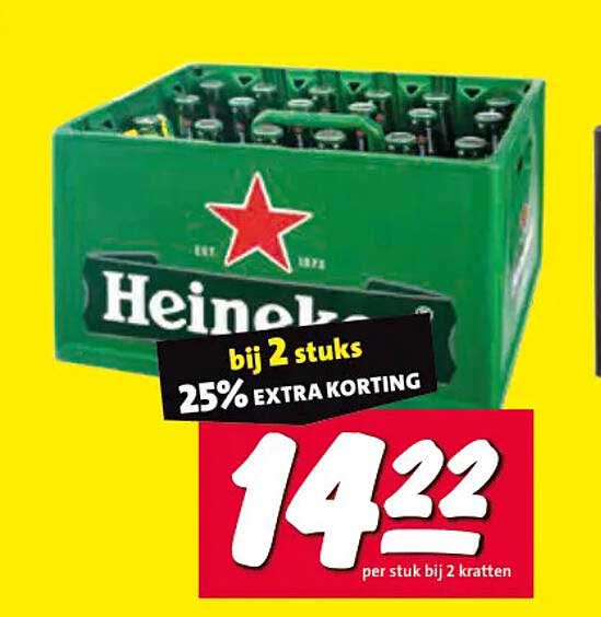 Heineken bij 2 stuks 25% EXTRA KORTING