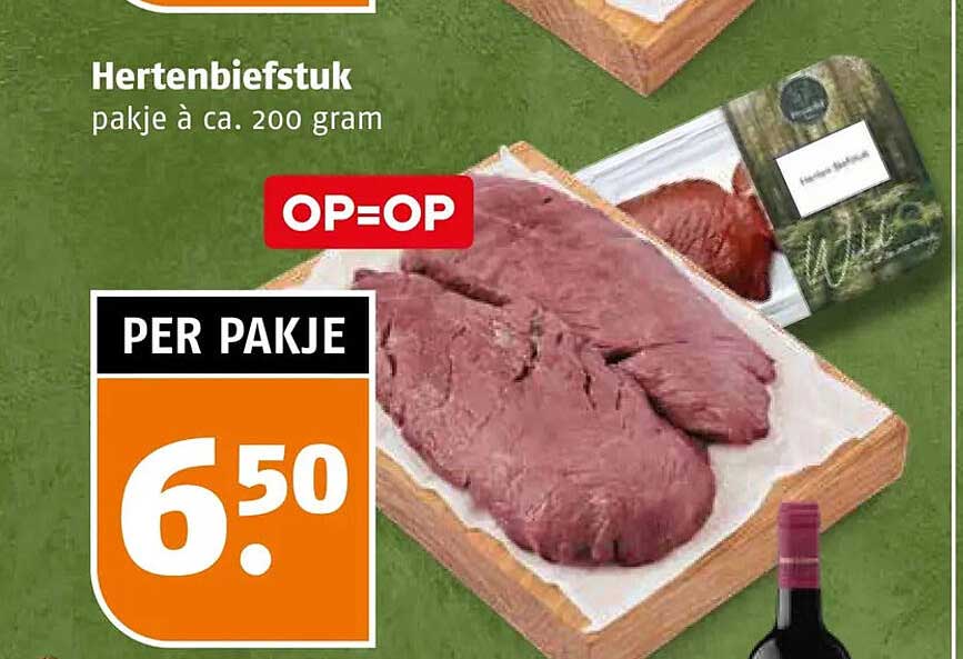 Hertenbiefstuk pakje à ca. 200 gram OP=OP