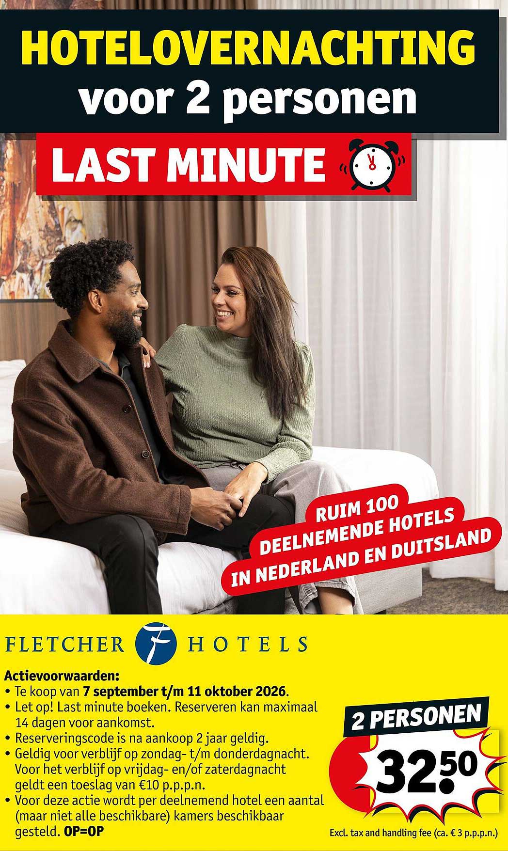 HOTELOVERNACHTING voor 2 personen LAST MINUTE