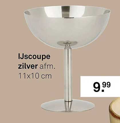 IJscoupe zilver afm. 11x10 cm