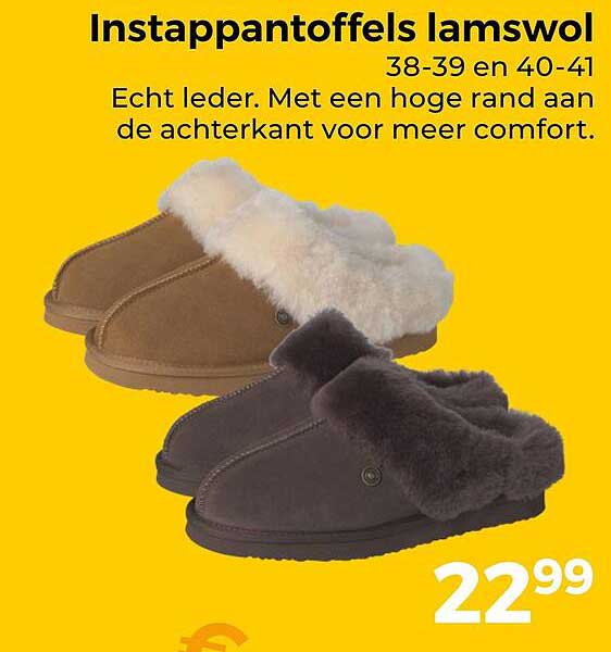 Instappantoffels Iamswol 38-39 en 40-41
