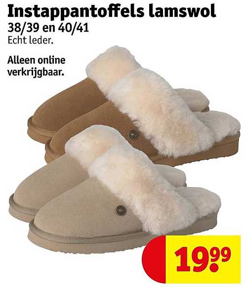 Instappantoffels lamswol 38/39 en 40/41 Echt Leder. Alleen online verkrijgbaar.