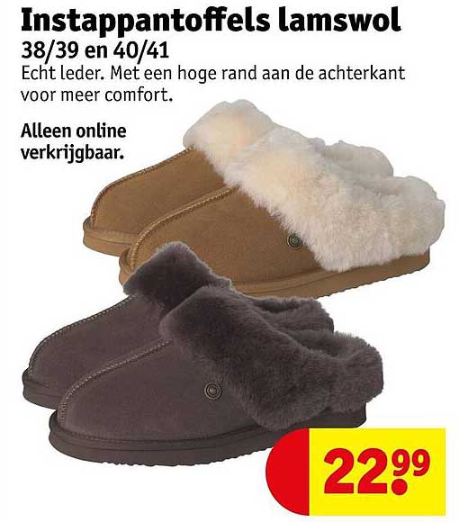 Instappersoffels lamswol 38/39 en 40/41