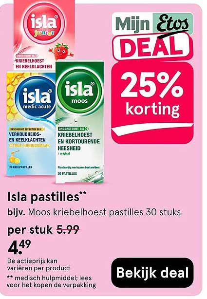 Isla pastilles** 25% korting