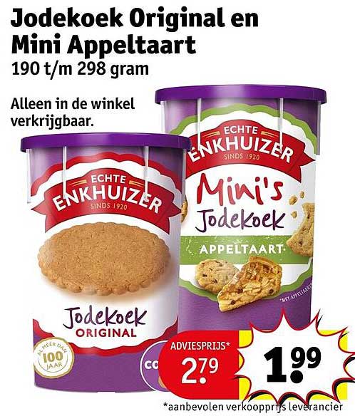 Jodekoek Original en Mini Appeltaart 190 t/m 298 gram