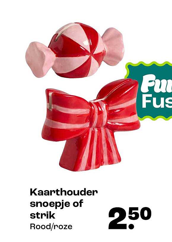 Kaarthouden snoepje of strik Rood/roze