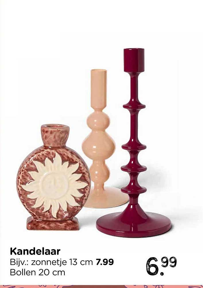 Kandelaar Bijv.: zonnetje 13 cm Bollen 20 cm