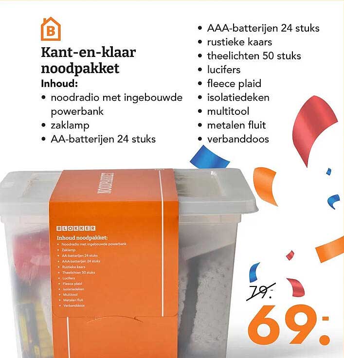 Kant-en-klaar noodpakket