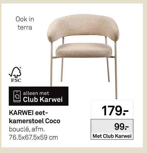KARWEI eetkamerstoel Coco