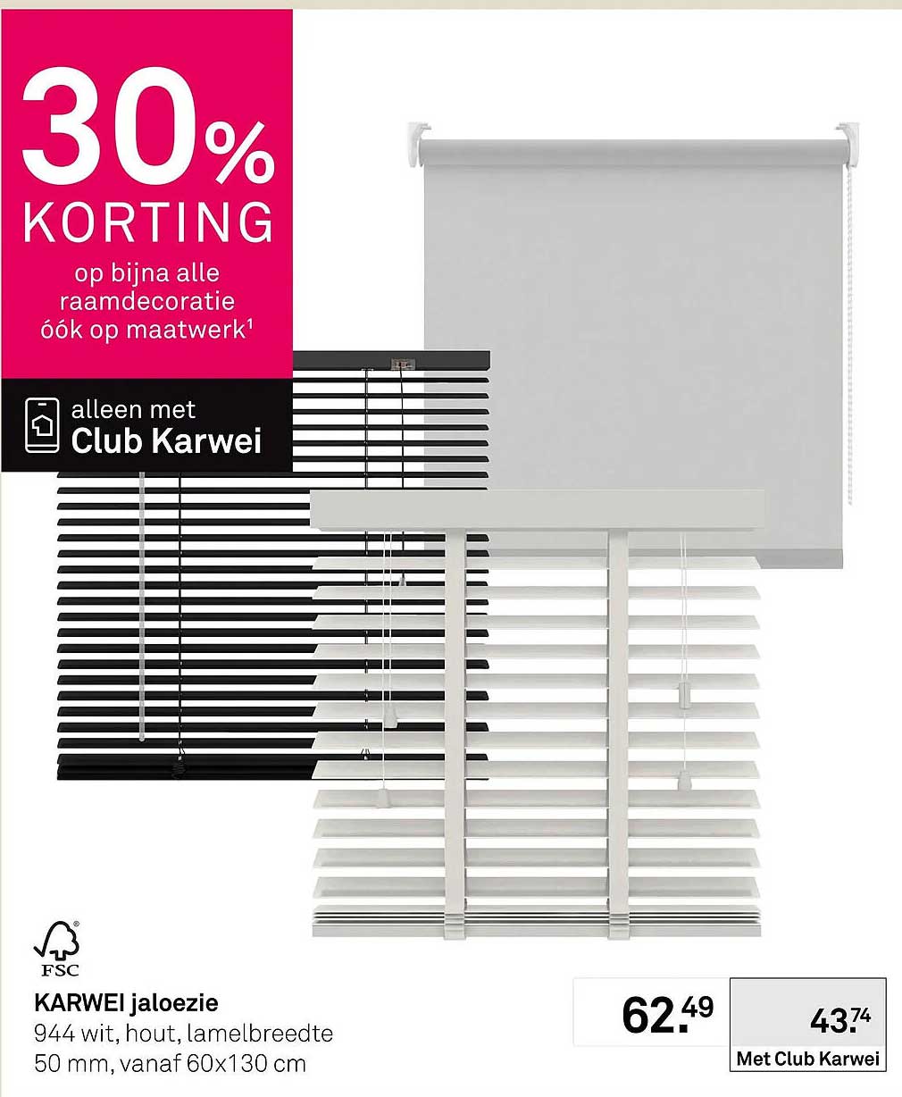 KARWEI jaloezie 30% KORTING