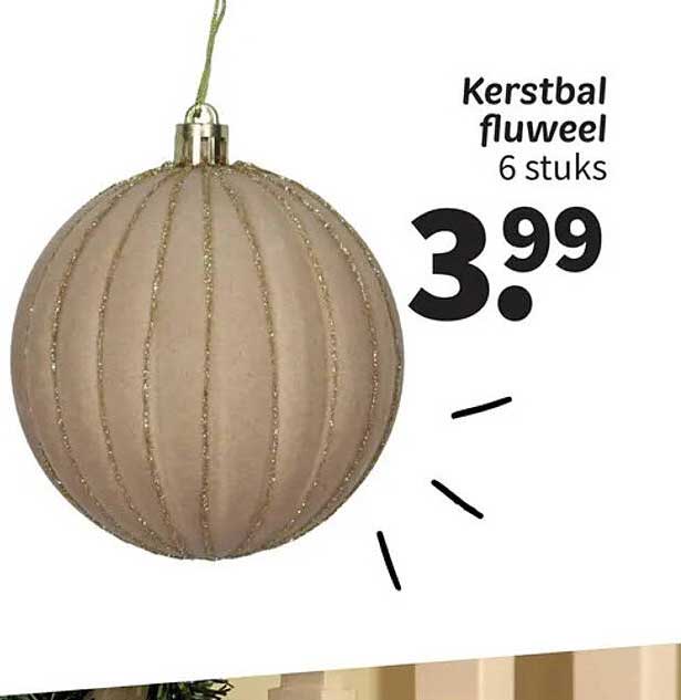 Kerstbal fluweel 6 stuks