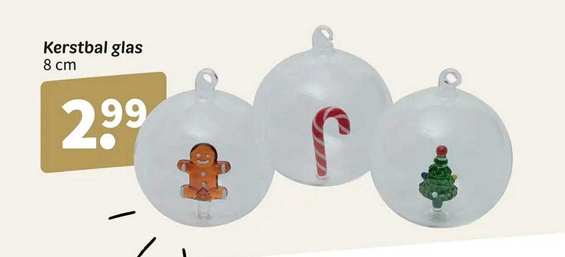 Kerstbal glas 8 cm