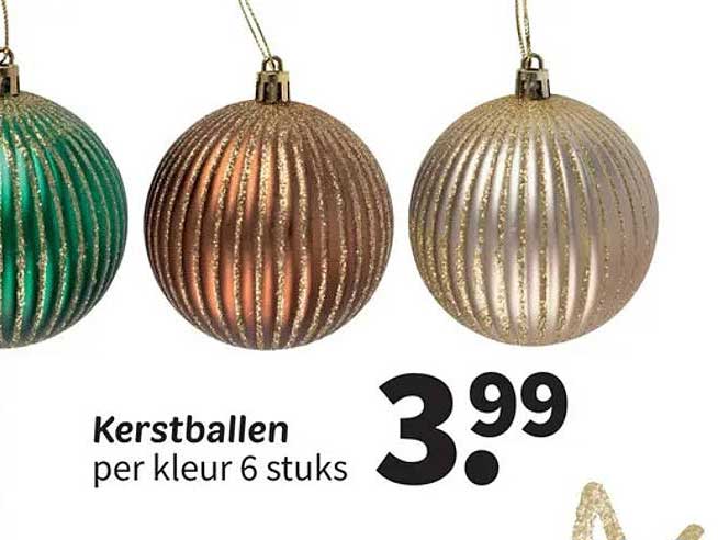 Kerstballen per kleur 6 stuks
