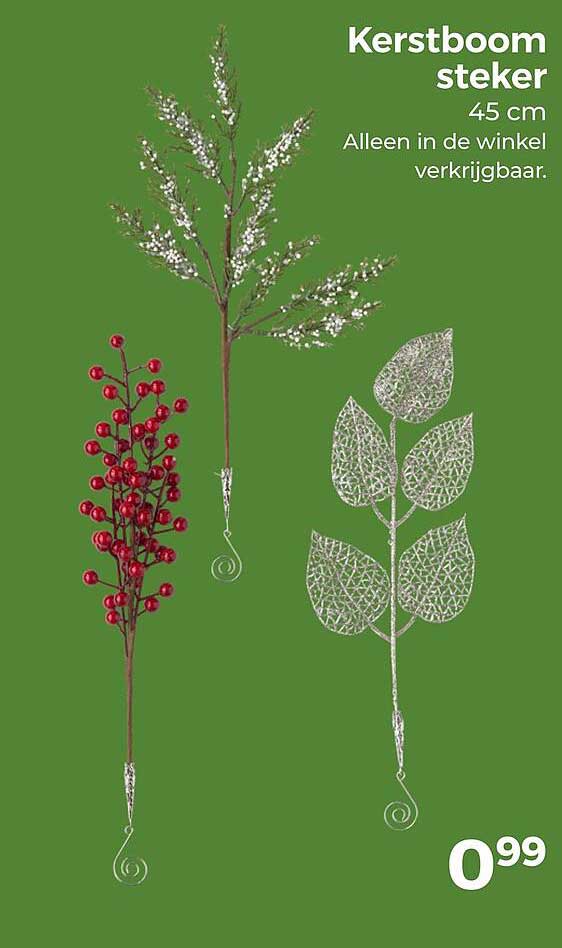 Kerstboom steker 45 cm Alleen in de winkel verkrijgbaar.