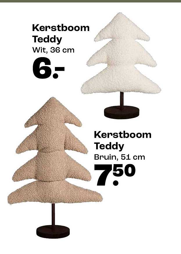 Kerstboom Teddy Wit, 36 cm